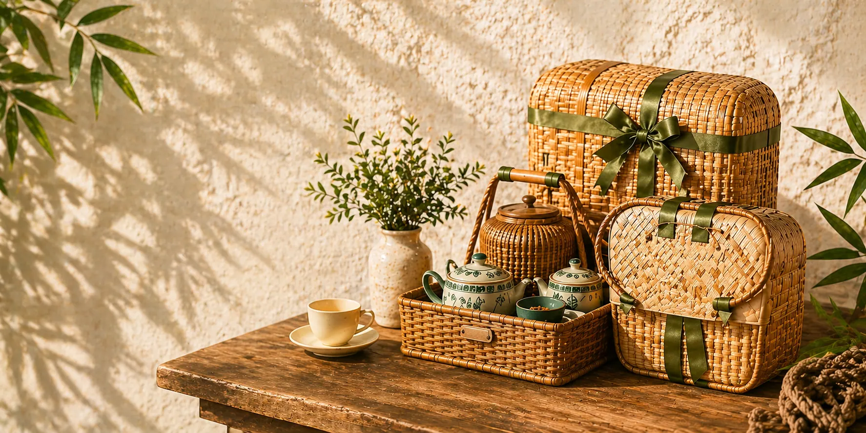 Bộ sưu tập giỏ tre thủ công TrangBamboo